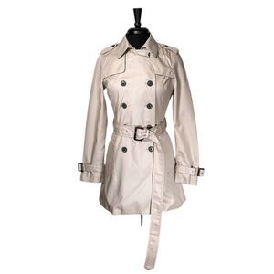 Banana Republic Beige Belted Trench Coat Button Double Breast Pockets Jacket S